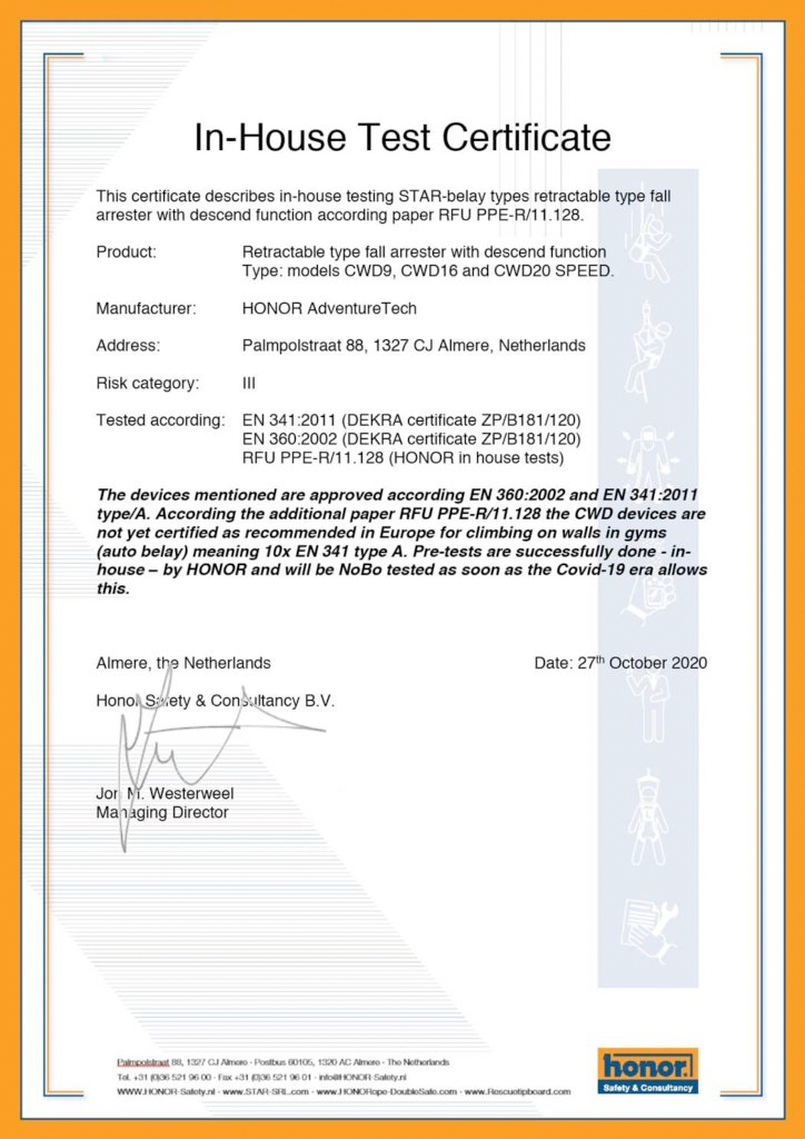 Certificat-ISO-HONOR-manufacturing process-PBM-Regulation-EU-2016-425-Module-C2-01-724x1024