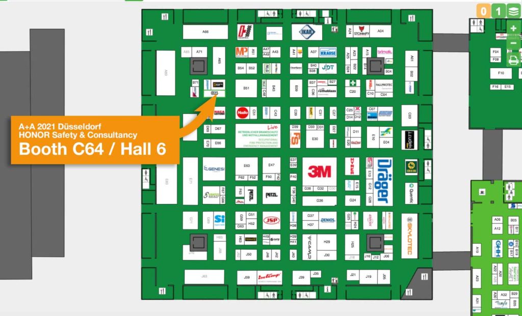 Floorplan-A+A-HONOR-Safety&Consultancy-Hall-6-booth-64