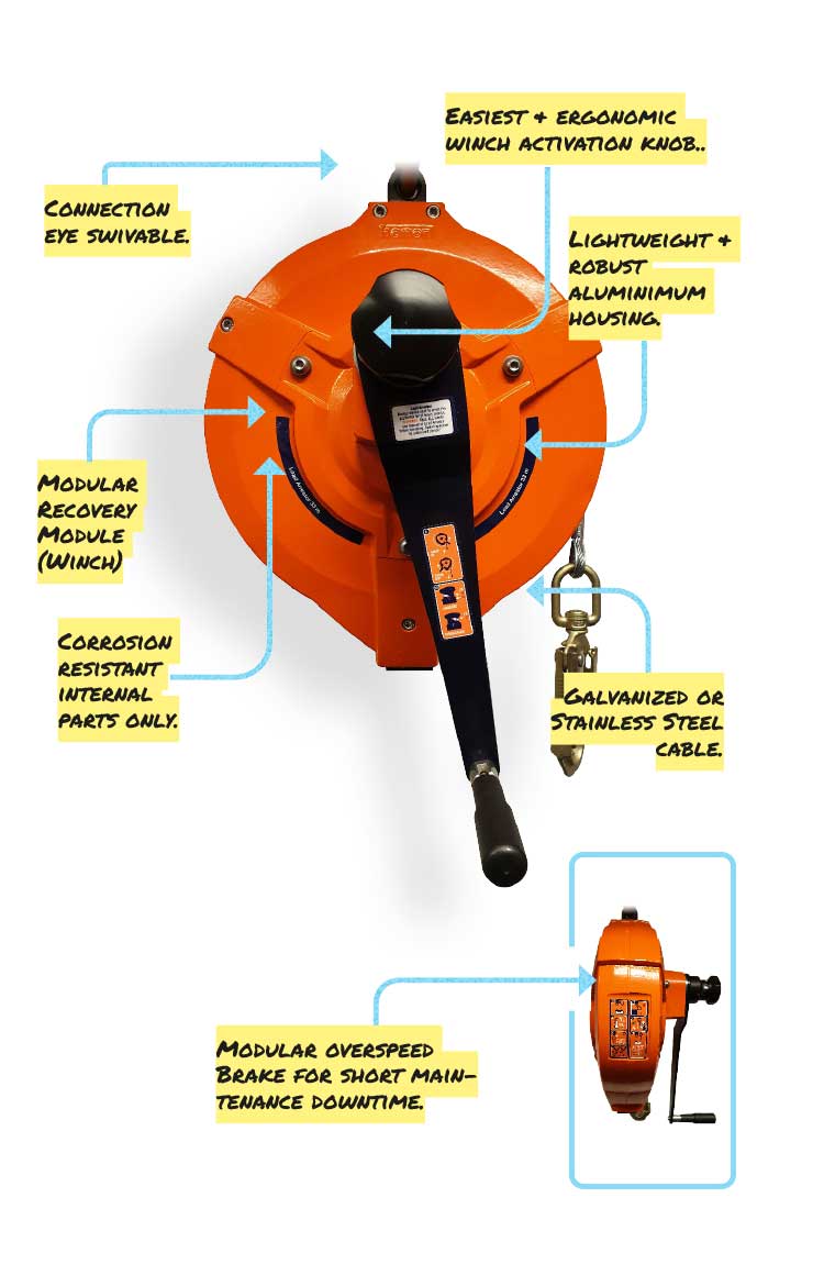 LAW33-250-Load-Arrestor-&-Winch-Device-max.-33-meters illustration specs